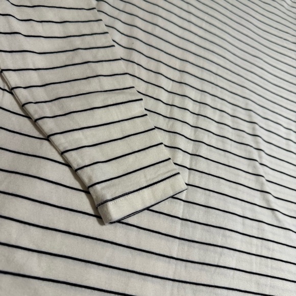 Lands' End Black and White Striped Turtleneck - Picture 2 of 4